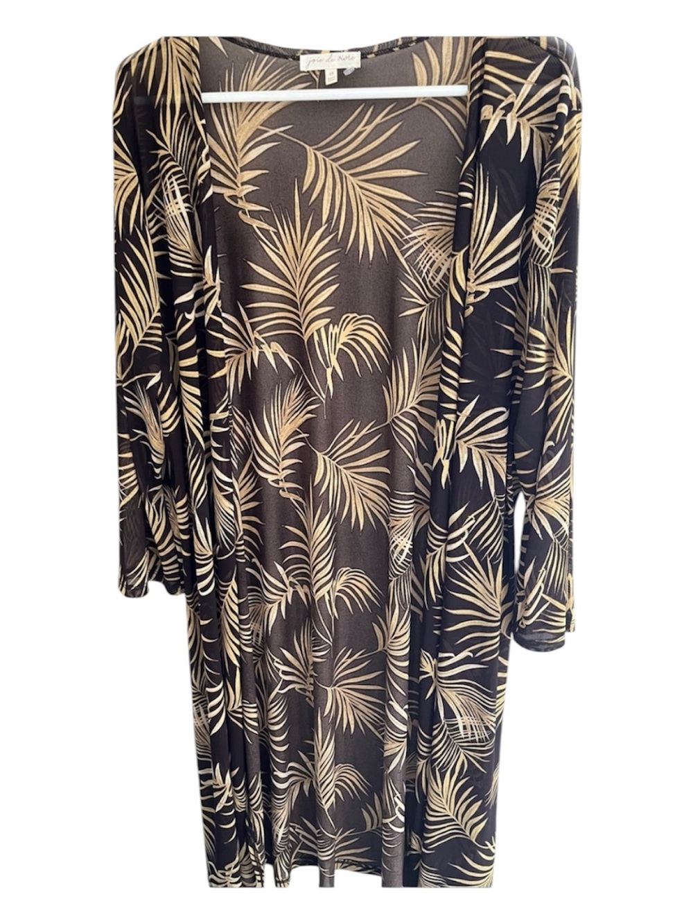 Joie de Vivre Black & Gold Palm-Print Swim Cover-Up